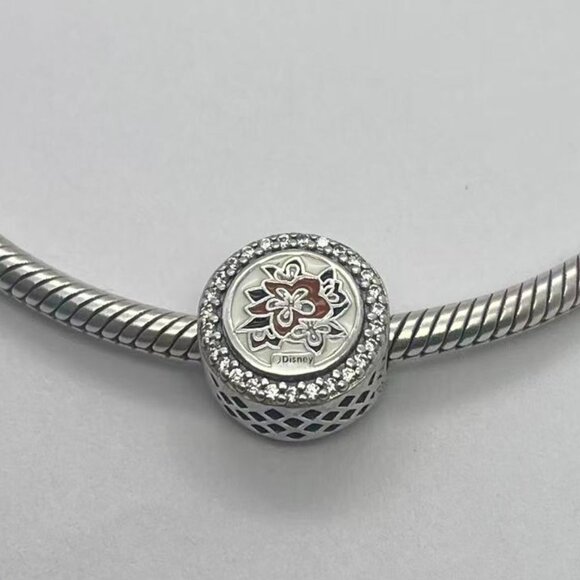 Disney Parks Exclusive Pandora Charm Princess Moana Double Sided Floral - Picture 2 of 3